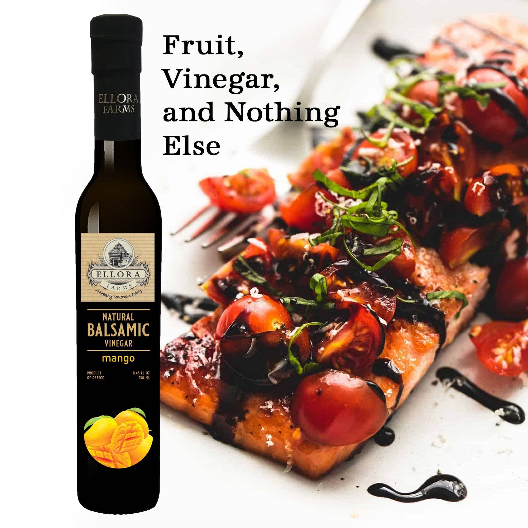 Mango Infused Aged Balsamic Vinegar, Award Winning, Thick & Smooth, 8.5 oz - ELLORA FARMS