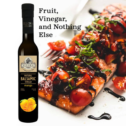 Mango Infused Aged Balsamic Vinegar, Award Winning, Thick & Smooth, 8.5 oz - ELLORA FARMS