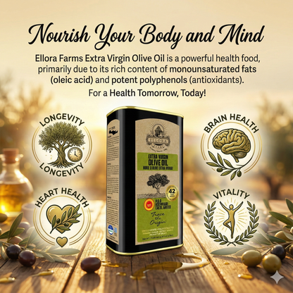 Aleta Organic & Ellora PDO Single Estate Extra Virgin Greek Olive Oil, 1 Ltr Tin, 33.8 oz. Combo