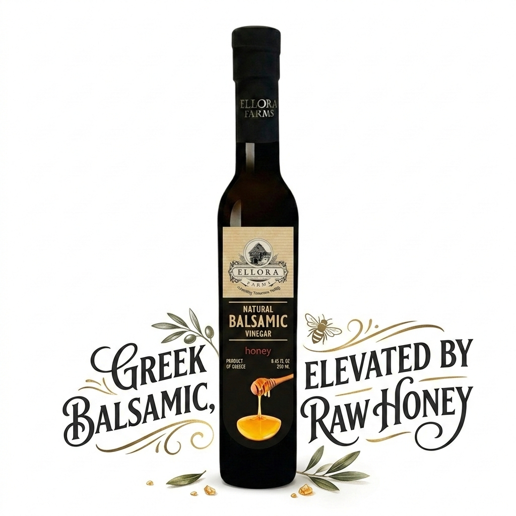Greek Honey Infused Balsamic Vinegar, Thick & Smooth, Greece, 8.5 oz.