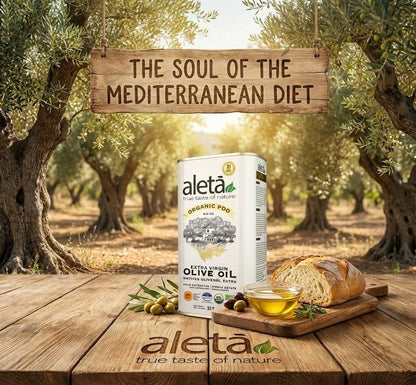 Aleta Organic & PDO Single Estate Traceable Extra Virgin Greek Olive Oil, 1 Ltr Tin, 33.8 oz. - ELLORA FARMS