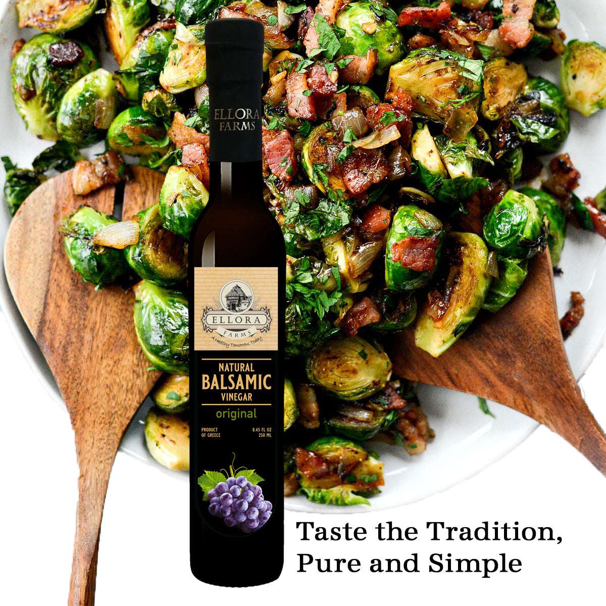 Plain Balsamic Vinegar, Original & Natural, No Additives, 8.5 oz. Each - ELLORA FARMS