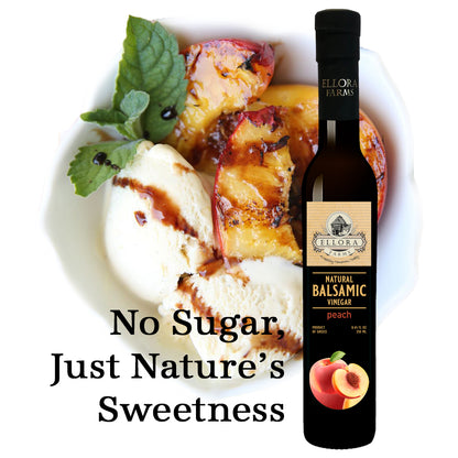 Peach Infused Balsamic Vinegar, Thick & Smooth, Product Of Crete, Greece, 8.5 oz. Each