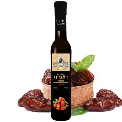 Dates Infused Aged Balsamic Vinegar, Award Winning, Thick & Creamy, 8.5 oz. - ELLORA FARMS