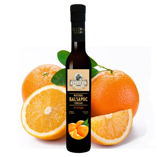 Orange Extract Infused Balsamic Vinegar, Award-Winning, Thick & Smooth, 8.5 oz.