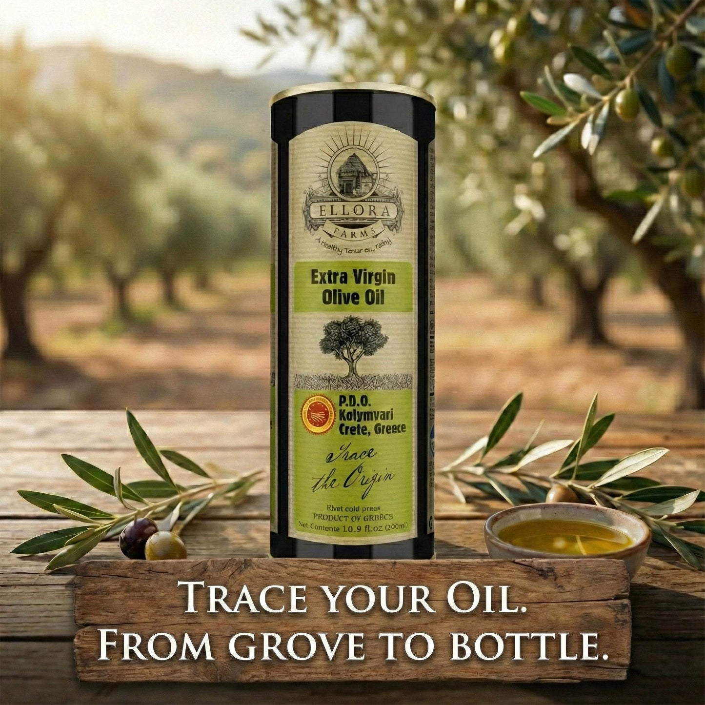 Combo Pack, Single Estate Greek Extra Virgin Olive Oil, 5O0ml (17 oz) and Organic Tuscany Bread Dipping Mix