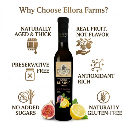 Lemon & Fig Infused Thick Balsamic Vinegar, Award-Winning, Greece, 8.5 oz.