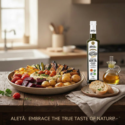 Aleta Organic & PDO Extra Virgin Greek Olive Oil, 2025 Gold Award, 17 oz. Bottle