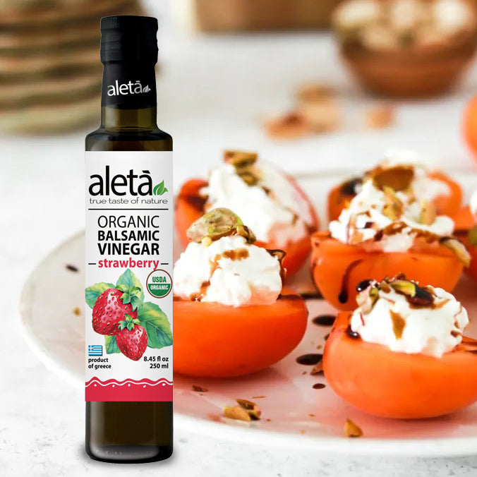 Aleta Organic, Natural Plain Balsamic Vinegar, Glass Bottle, 8.45 oz.