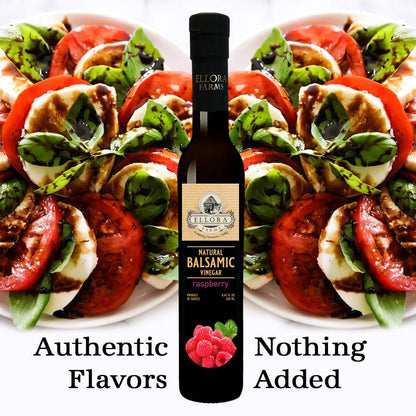 Raspberry Infused Balsamic White Vinegar, Thick & Smooth, Product Of Crete, Greece, 8.5 oz. - ELLORA FARMS