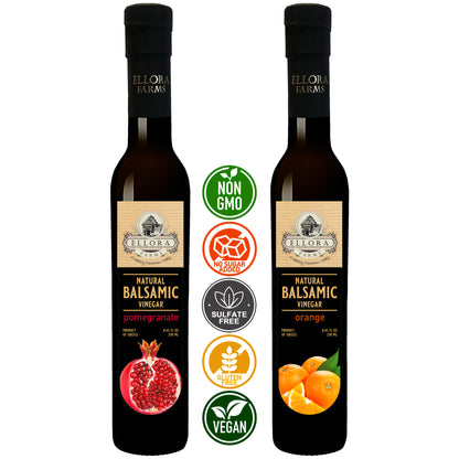 Pomegranate & Orange Infused Balsamic Vinegar, Combo Pack, Greece, 8.5 oz. Each