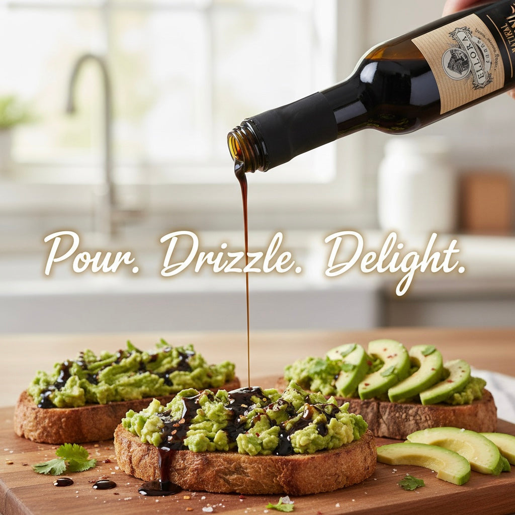 Pomegranate Infused Balsamic Vinegar, Thick & Smooth, Greece, 8.5 oz. Each