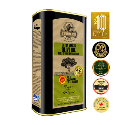 Traceable Single Estate Greek Extra Virgin Olive Oil, Kosher & PDO Certified, 33.8 oz.