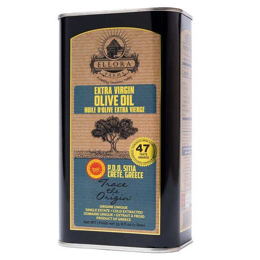 Traceable 2025 Harvest Single Estate SITIA Greek Extra Virgin Olive Oil, Kosher & PDO Certified, 33.8 oz. - ELLORA FARMS