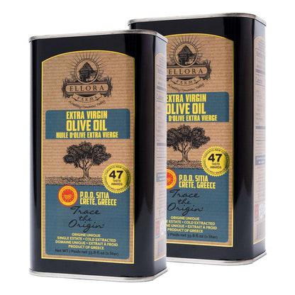 Traceable 2025 Harvest Single Estate SITIA Greek Extra Virgin Olive Oil, Kosher & PDO Certified, 33.8 oz. - ELLORA FARMS