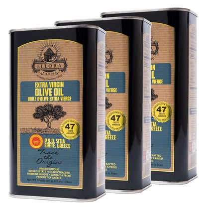 Traceable 2025 Harvest Single Estate SITIA Greek Extra Virgin Olive Oil, Kosher & PDO Certified, 33.8 oz. - ELLORA FARMS