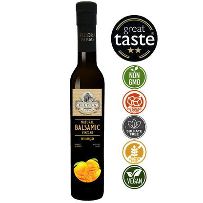 Mango Infused Aged Balsamic Vinegar, Award Winning, Thick & Smooth, 8.5 oz