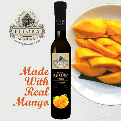 Mango Infused Aged Balsamic Vinegar, Award Winning, Thick & Smooth, 8.5 oz