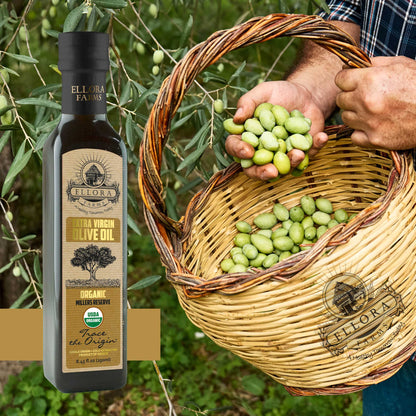 Ellora Farms, Certified USDA Organic, Greek Traceable Single Estate Extra Virgin Olive Oil, 8.45 Oz.