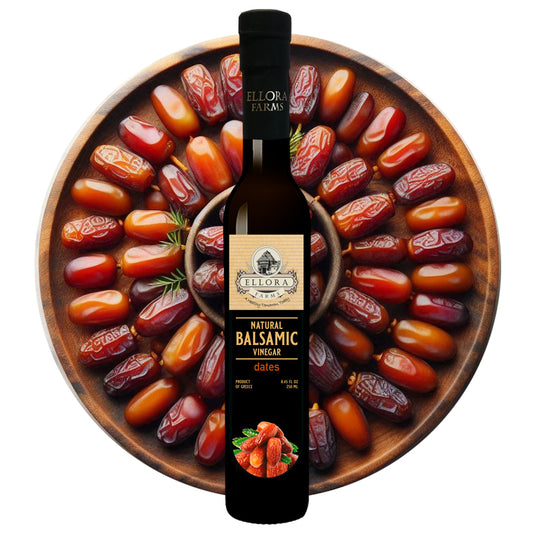 Dates Infused Aged Balsamic Vinegar, Award Winning, Thick & Creamy, 8.5 oz.