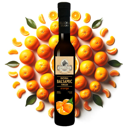 Orange Infused and Natural Plain Balsamic Vinegar, Combo Pack, Greece, 8.5 oz. Each