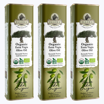 Certified USDA Organic Extra Virgin Olive Oil, Traceable & Single Origin, 16.9 Oz. Tin