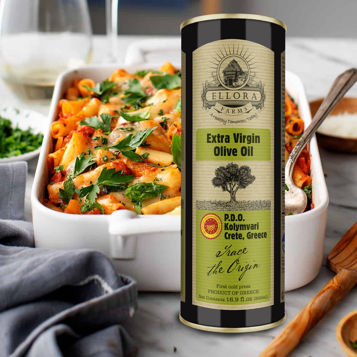 Single Estate PDO Greek Extra Virgin Olive Oil, Traceable, 16.9 Oz. Tin