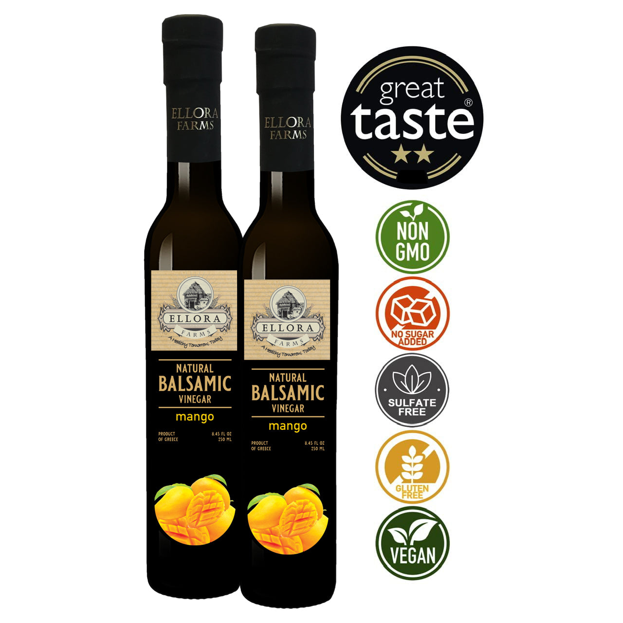 Mango Infused Aged Balsamic Vinegar, Award Winning, Thick & Smooth, 8.5 oz