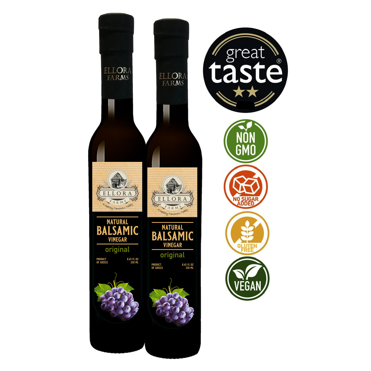 Plain Balsamic Vinegar, Original & Natural, No Additives, 8.5 oz. Each