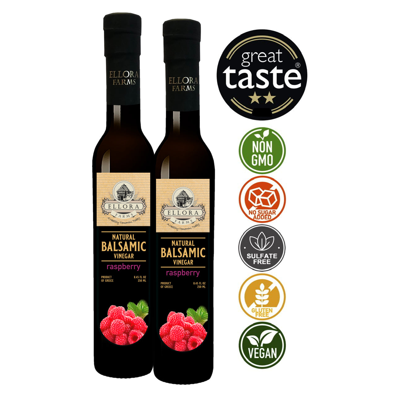 Raspberry Infused Balsamic White Vinegar, Thick & Smooth, Product Of Crete, Greece, 8.5 oz.