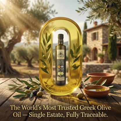 Gold Medal Winner Extra Virgin Olive Oil, Certified PDO Messara Valley Greece, 17 Oz Bottle