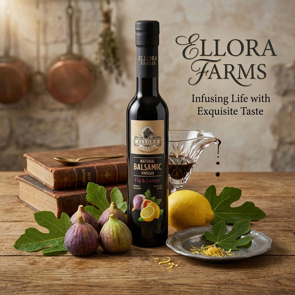 Lemon & Fig Infused Thick Balsamic Vinegar, Award-Winning, Greece, 8.5 oz.