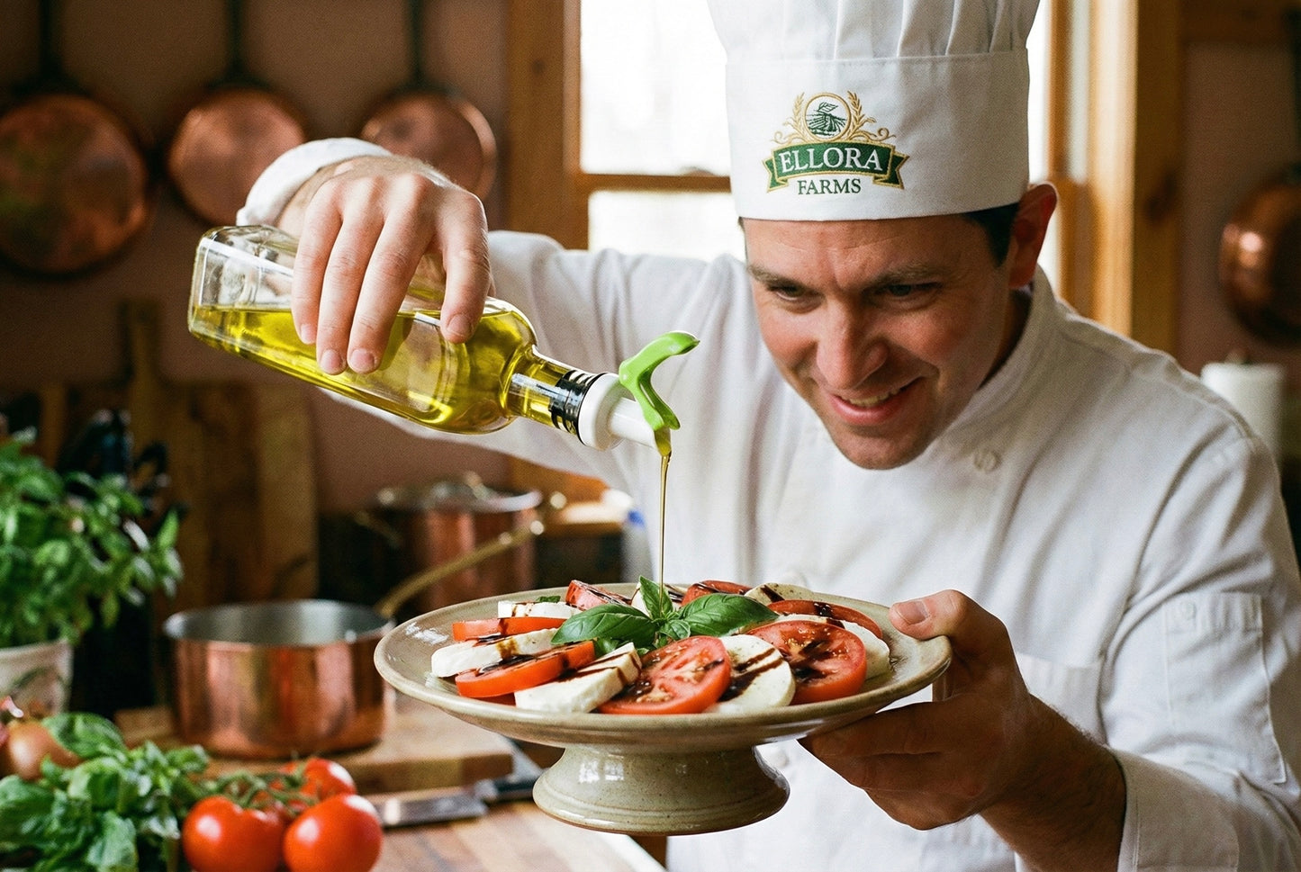 Apollo Chef Cruet Glass Bottle Set, Gravity Pourer, Oil & Vinegar Dispenser, 16 fl oz. X 2 Bottles - ELLORA FARMS