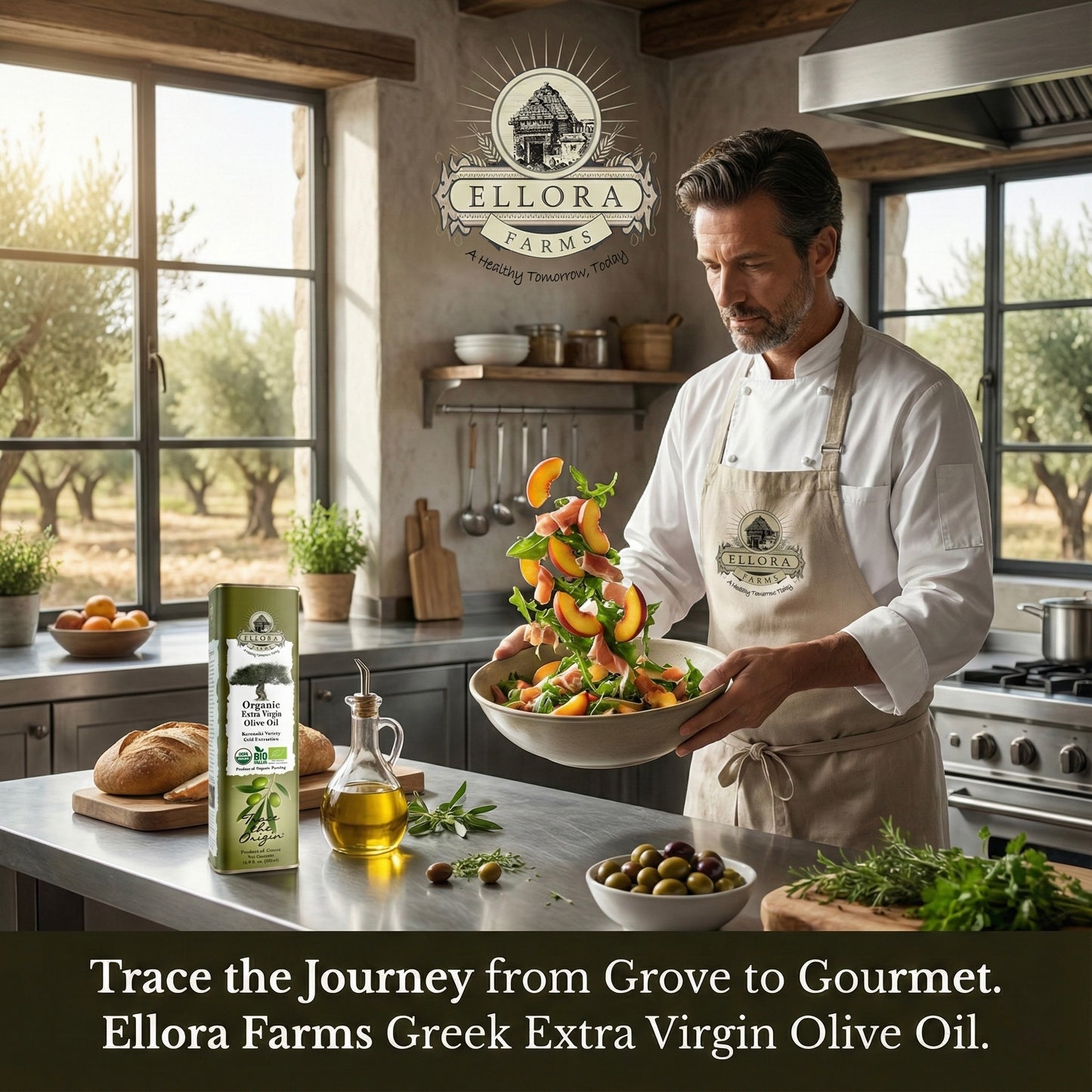 Certified USDA Organic Extra Virgin Olive Oil, Traceable & Single Origin, 16.9 Oz. Tin