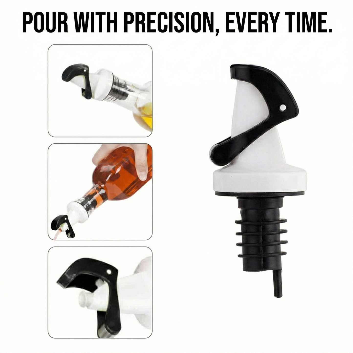 Apollo Chef Cruet Glass Bottle Set, Gravity Pourer, Oil & Vinegar Dispenser, 16 fl oz. X 2 Bottles