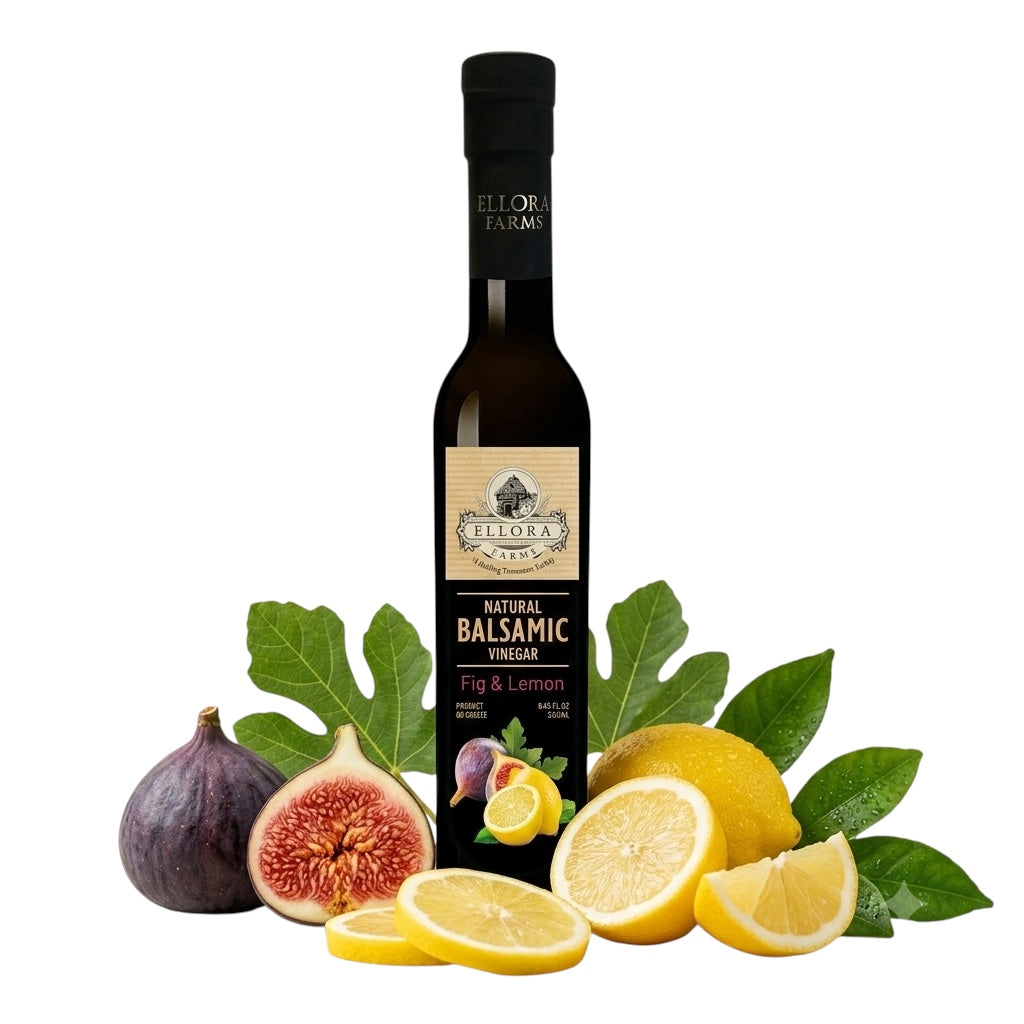 Lemon & Fig Infused Thick Balsamic Vinegar, Award-Winning, Greece, 8.5 oz.