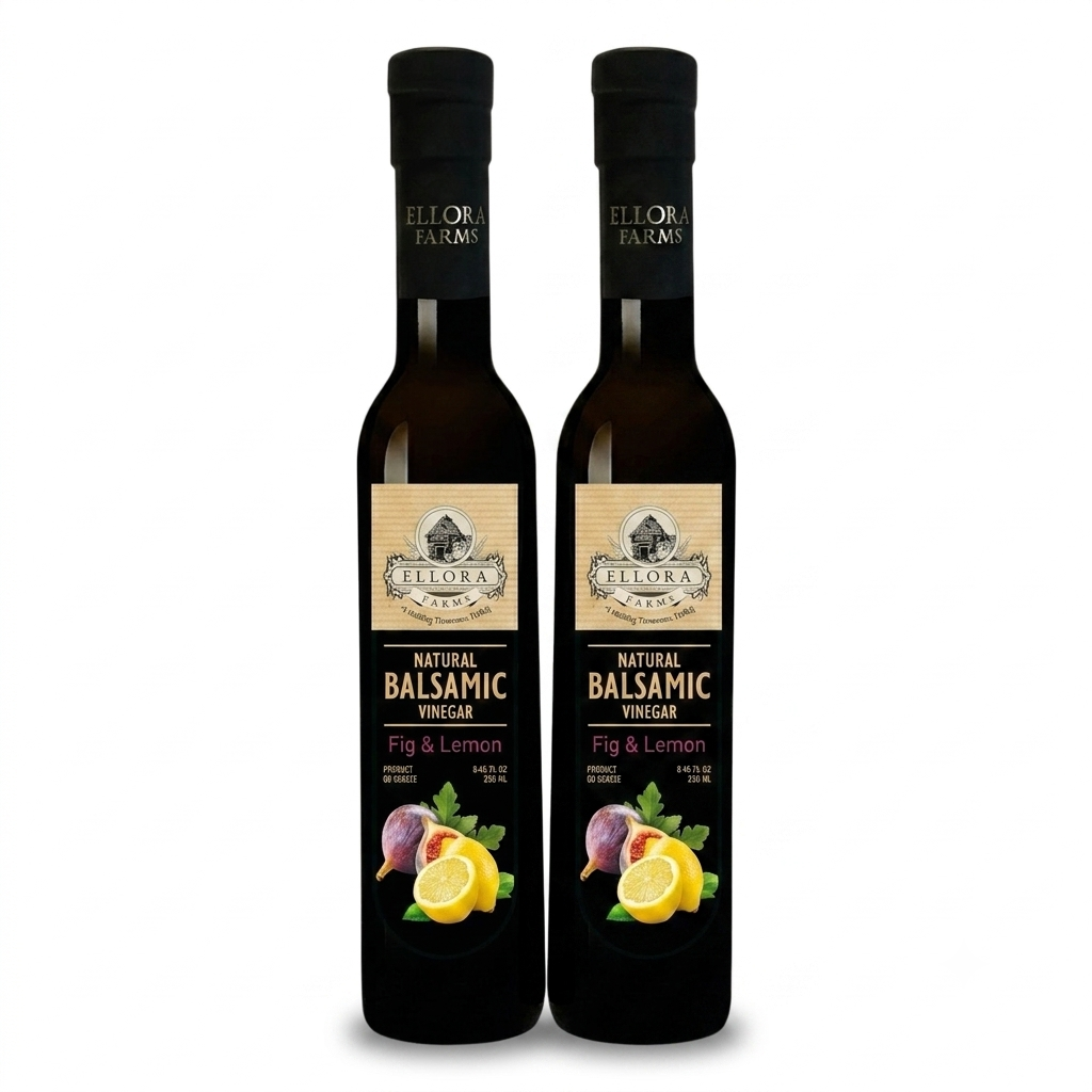 Lemon & Fig Infused Thick Balsamic Vinegar, Award-Winning, Greece, 8.5 oz.