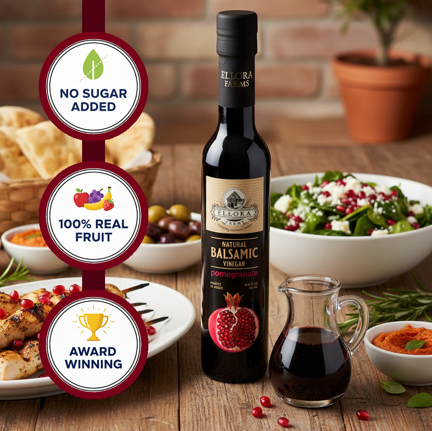 Pomegranate Infused Balsamic Vinegar, Thick & Smooth, Greece, 8.5 oz. Each
