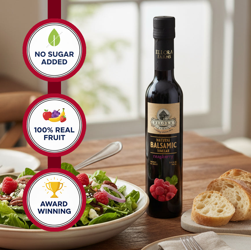 Raspberry Infused Balsamic White Vinegar, Thick & Smooth, Product Of Crete, Greece, 8.5 oz.