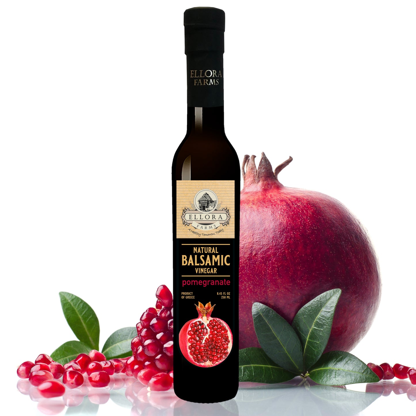 Pomegranate Infused Balsamic Vinegar, Thick & Smooth, Greece, 8.5 oz. Each