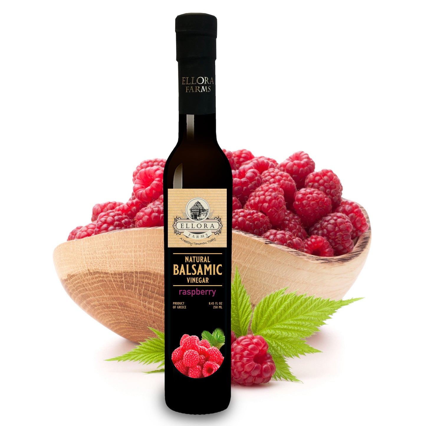Raspberry Infused Balsamic White Vinegar, Thick & Smooth, Product Of Crete, Greece, 8.5 oz.