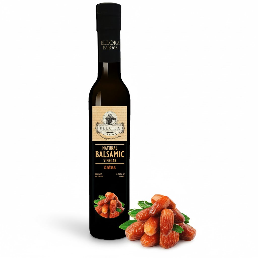 Dates Infused Aged Balsamic Vinegar, Award Winning, Thick & Creamy, 8.5 oz.