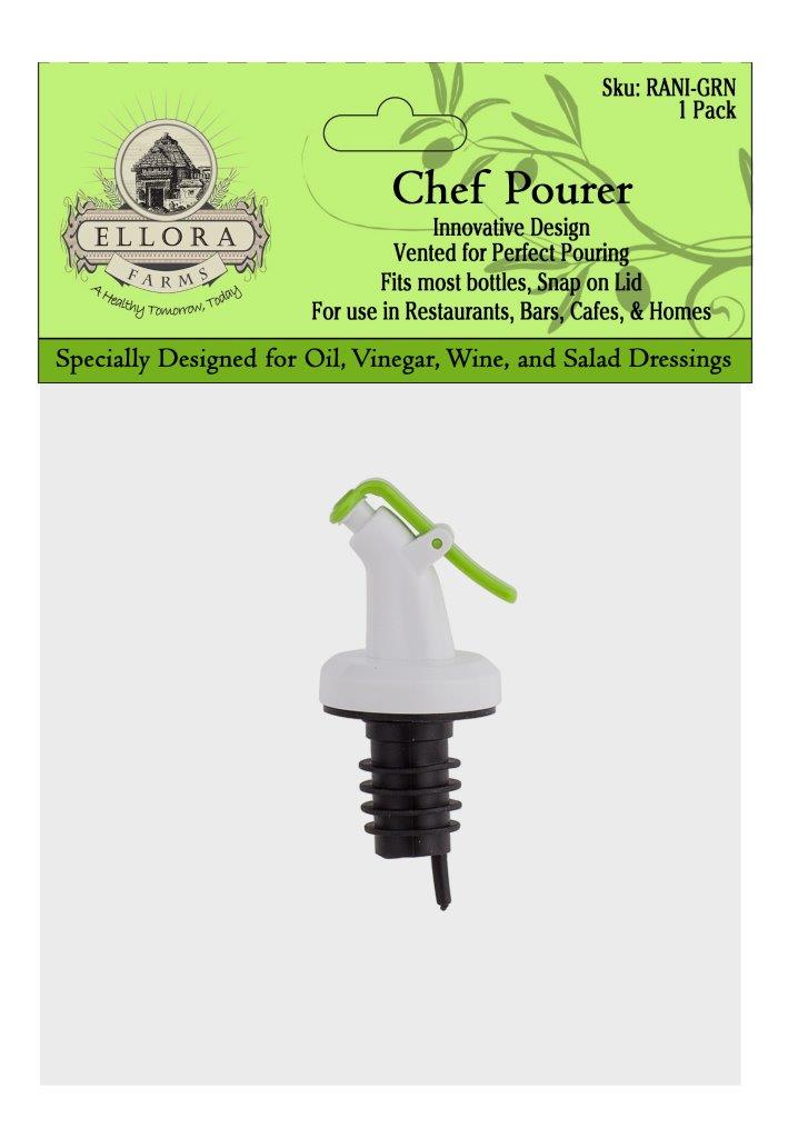 Rani Chef Pourer Green, Perfect for Oil, Vinegar or Wines, Snap On, Green