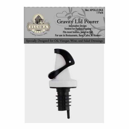 Apollo Chef Pourer, Magnetized Gravity Closing, Perfect for Oil, Vinegar or Wines, Black