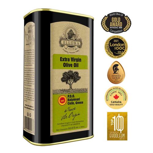 Combo Pack, Single Estate Greek Extra Virgin Olive Oil, 33.8 and Organic Tuscany Bread Dipping Mix Pack of 2